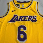 NBA 6 James Lakers authentique Maillot jaune